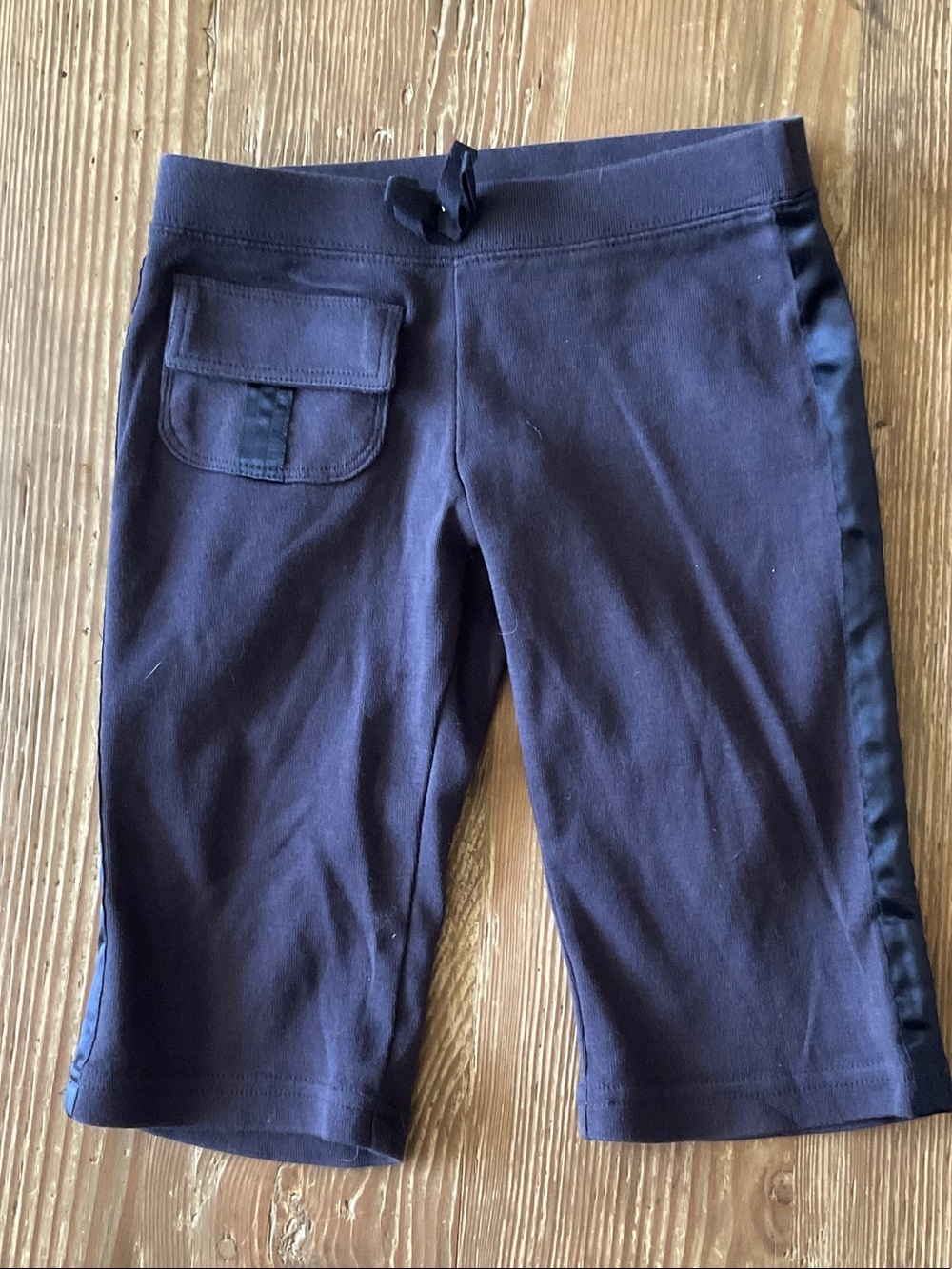 Gymboree Dark Blue Knit Bermuda Shorts with Satin Side Trim capris length